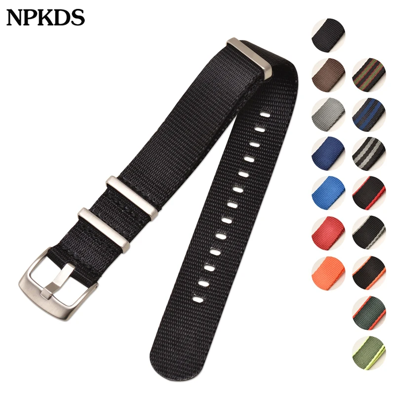 

Heavy Duty Nylon Watchband 20mm 22mm NATO ZULU Strap Green Red Striped Canvas Men Women Replacement DW Band Watch Accessories