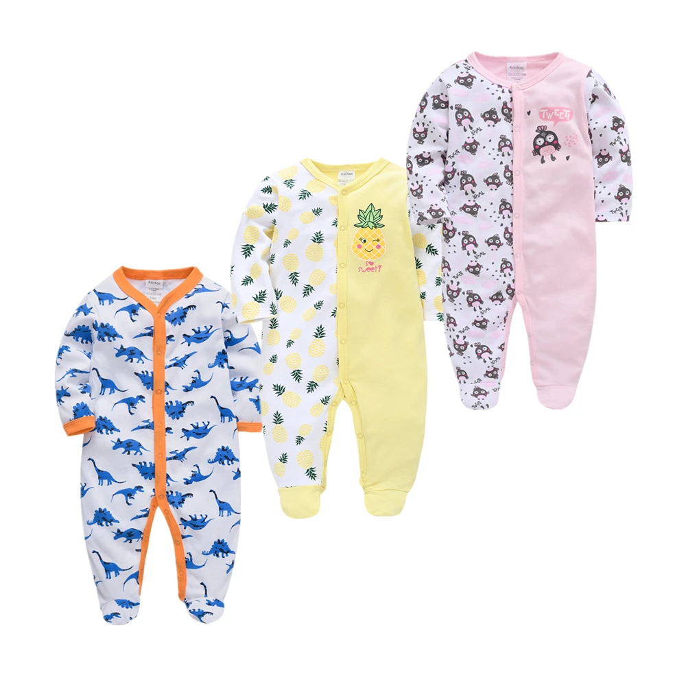3pcs 100% cotton Baby Girl Boy Pijamas bebe fille Cotton Breathable Soft ropa Newborn Sleepers Baby Pjiamas newborn baby sleepwear