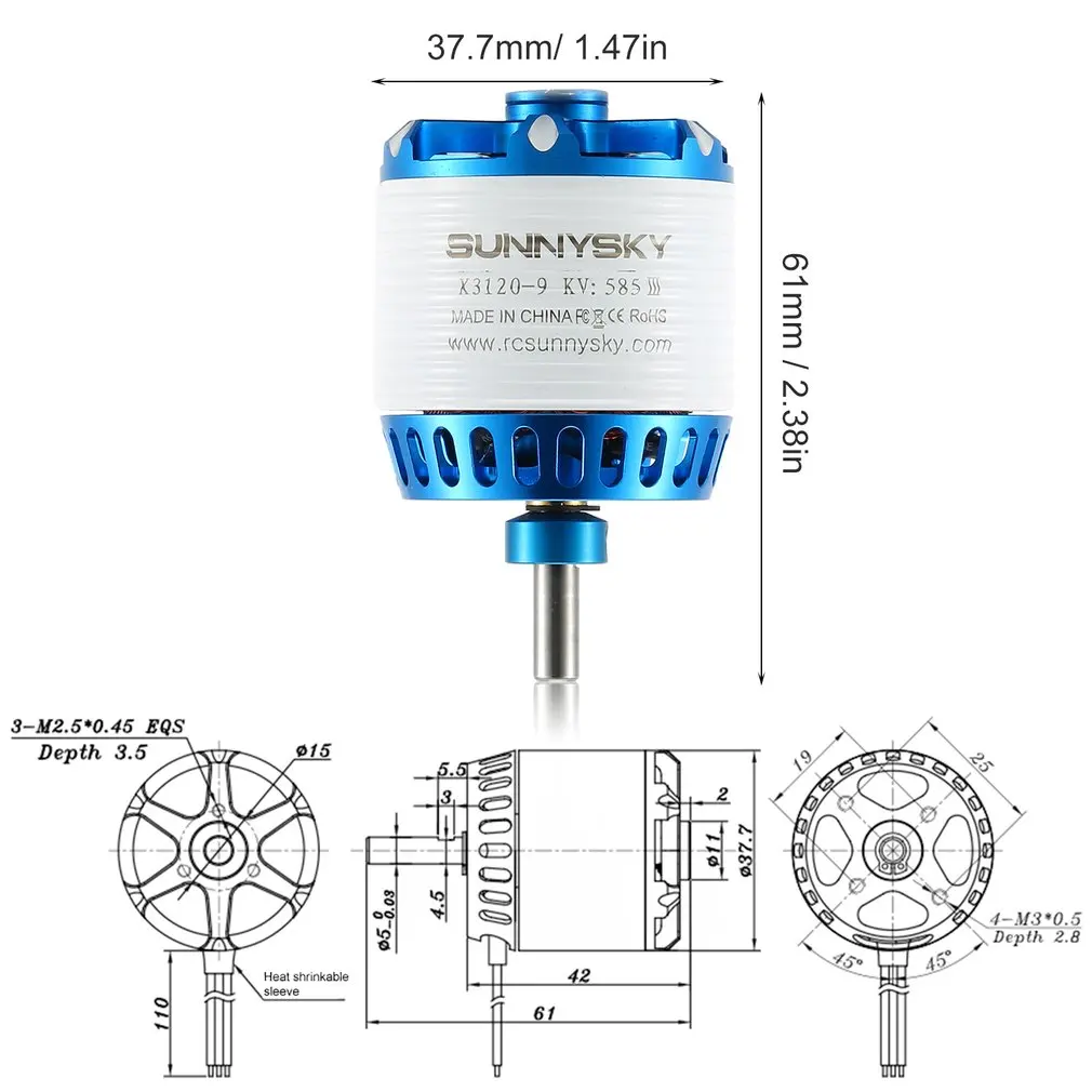 SUNNYSKY X3120 585KV/760KV бесщеточный двигатель для неподвижного крыла 3D RC Дрон Вертолет Самолет Запчасти Аксессуары