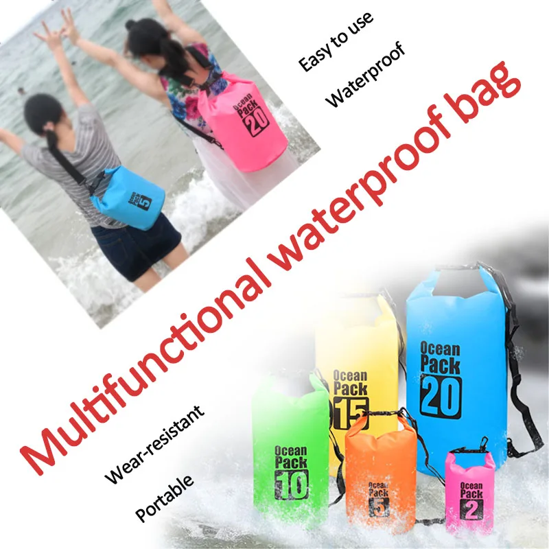 PVC 방수 가방 5L 10L 15L 20L 30LOutdoor 수영 가방 카약 래프팅 보트에 대 한 다이빙 압축 스토리지 드라이 가방