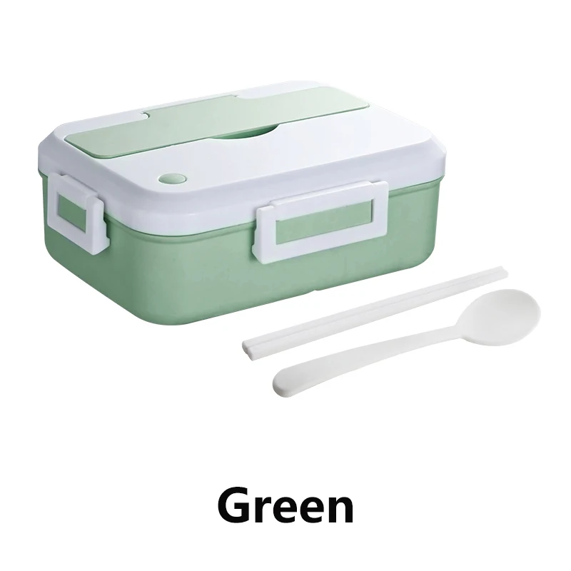 Розовый/синий/зеленый полипропиленовый Ланч-бокс, посуда, экологичный, портативный, пластиковый, с микрофиброй, набор посуды, Bento box, контейнер для еды - Цвет: Green