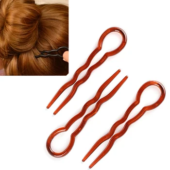 

2019 New U Shape Hair Clips Grips Convenient Simple Plastic Forks Styling Tool Hairpins Newly Bending Hairwear Decoration