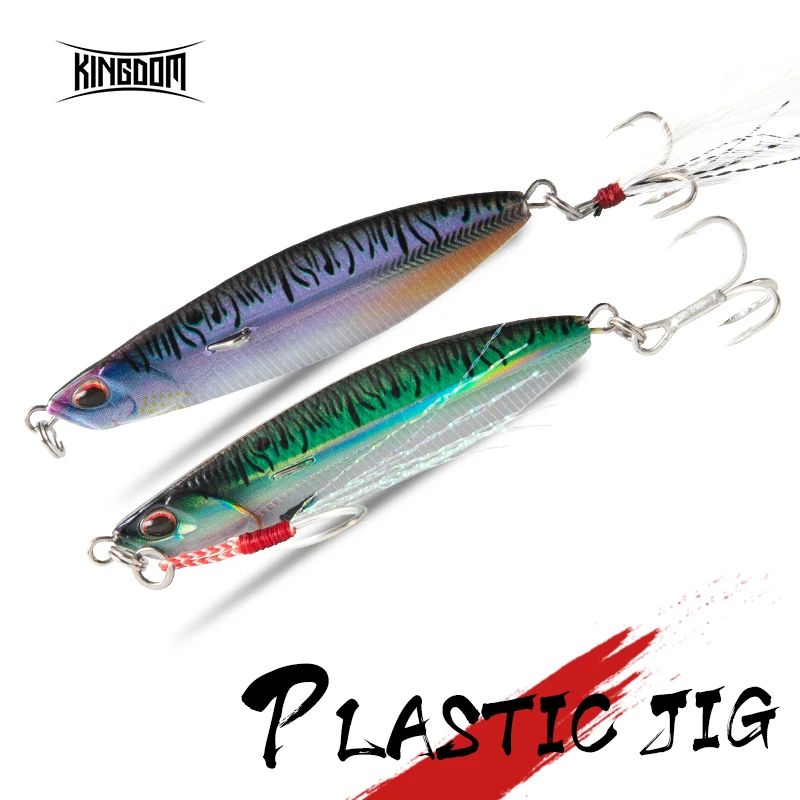 

Kingdom Plastic Jig Metal Sinking Fishing Wobblers Free Fishing Lures Box 4 Sizes Spoon Shore Jigging Lures For Pike Trout Bass