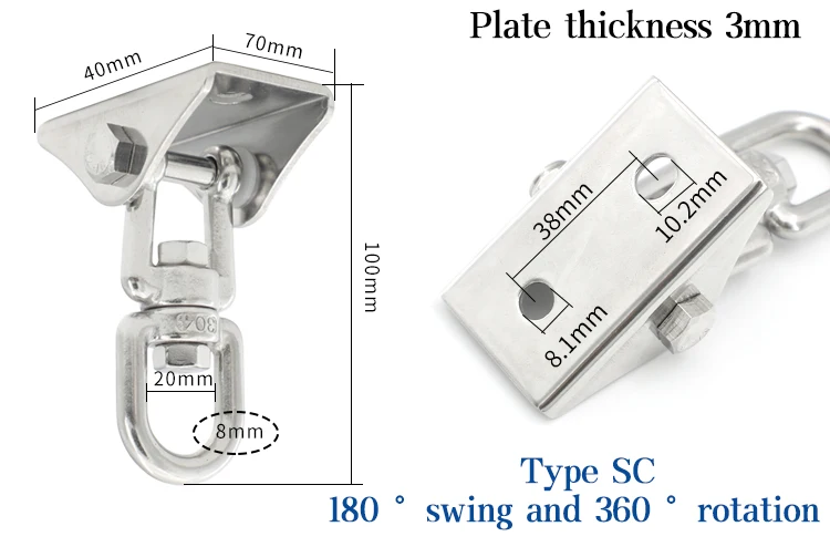 Heavy Bag Hanger Suspension Hooks Concrete Wooden Swing Hangers Sets for Yoga Hammock Chair Sandbag Swing 500kg Capacity
