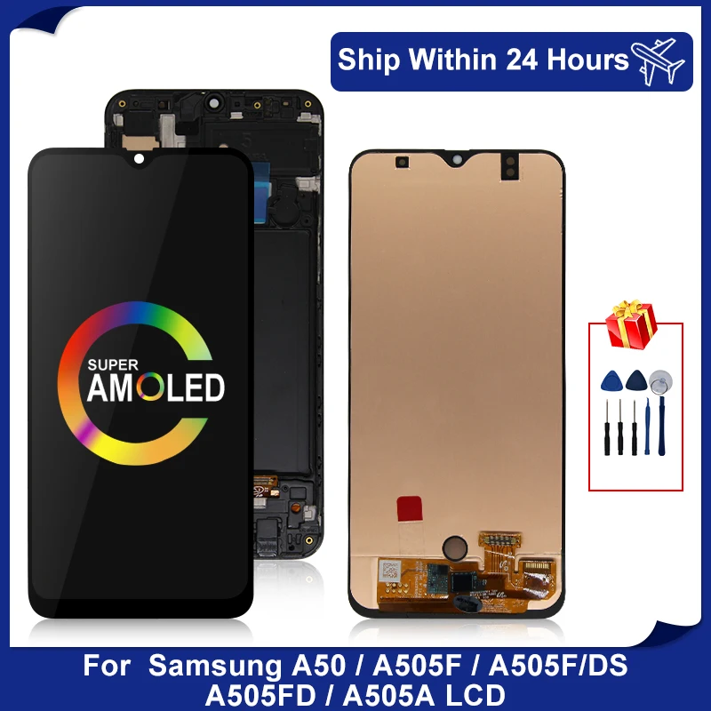 Super Amoled для Samsung Galaxy A50 ЖК дисплей SM A505FN/DS A505F/DS A505 сенсорный экран дигитайзер с