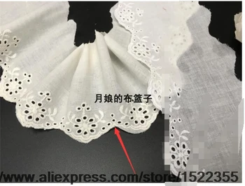 

1 meter price DIY hand quilted cotton fabric lace beige cotton embroidery lace 10CM