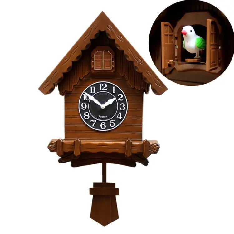 Creative Cuckoo 3D Wall Clock Living Room Cartoon Shabby Chic Clock