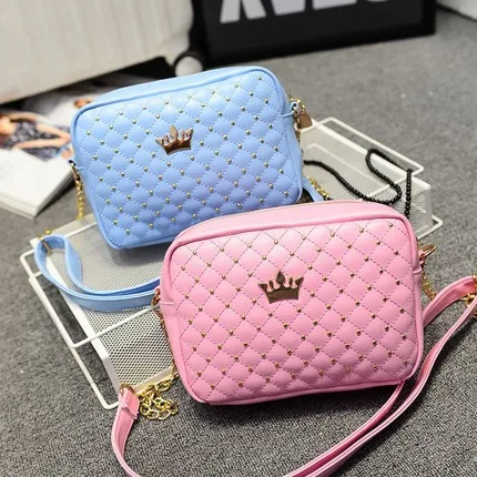 

Suitable for Crown Stars WOMEN'S Bag New Style Fashion Rivet Square Sling Bag Casual Versatile Lady Bag Shoulder