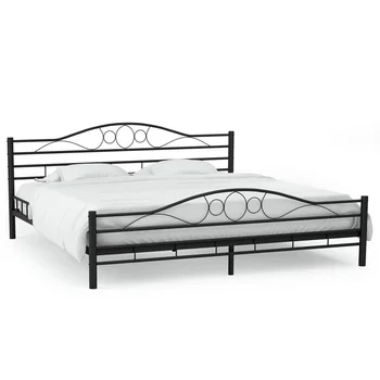

vidaXL Bed Frame Black Metal 140x200 cm
