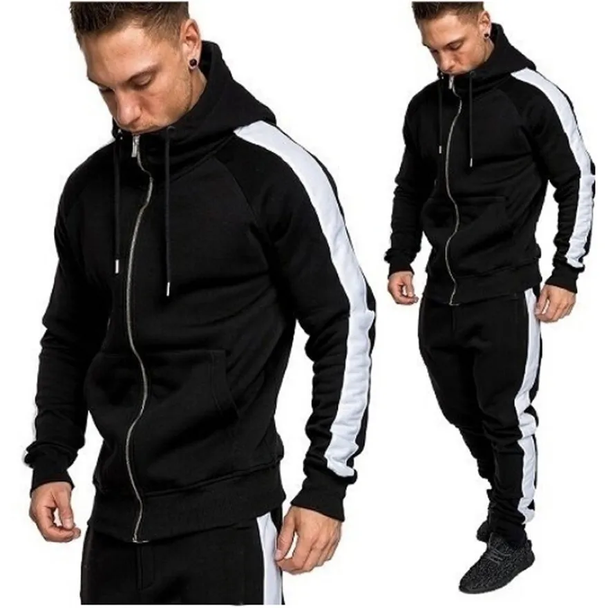 

Mens Two Piece Set 2021 Casual Tops and Pants Set Zipper Outerwear Sweat Suits Plus Size Homme 2 Piece Set Tracksuits