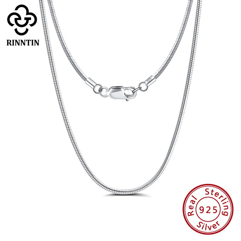 

Rinntin 925 Sterling Silver Snake Chain Flat Snake Chain Necklace for Women Men Fashion 8 Sided snake Neck Chain Jewelry SC30
