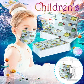 

facemask for kids Disposable FaceMasks Non-woven Breathable Mask 50PC universe pattern mask for face mouth 3 Ply Earloop Masks