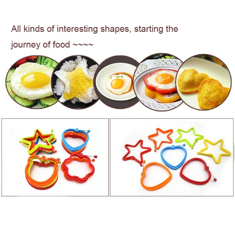 Silicone Fried Egg Pancake Ring Omelette Fried Egg Round Shaper Eggs Mould Cooking Breakfast Frying Pan Oven Kitchen.x x