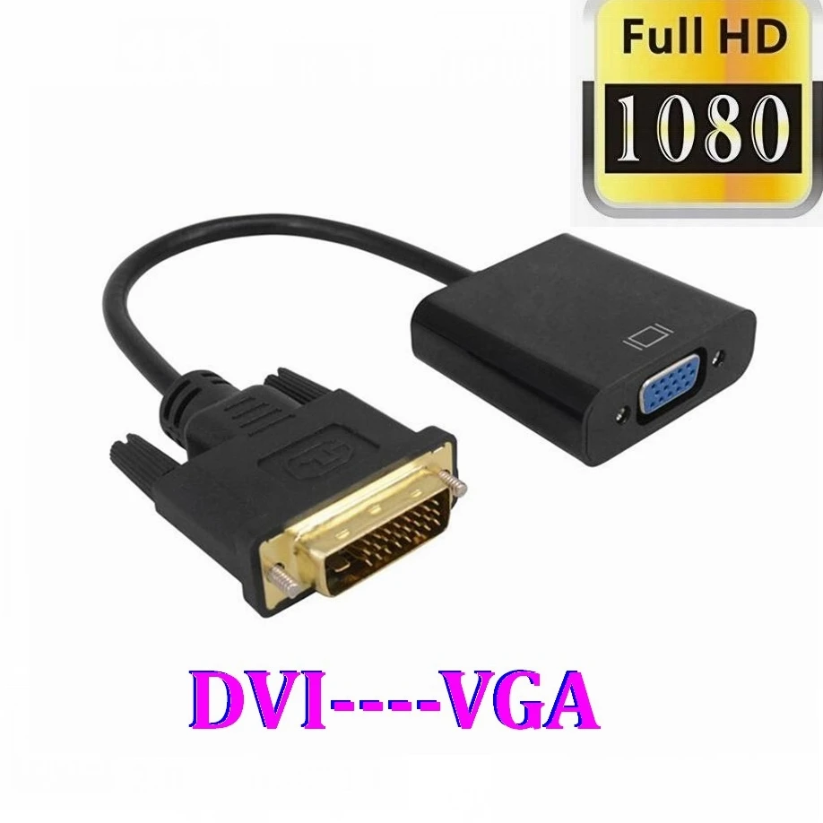 1 25 Broches DVI Male vers 15 Broches VGA convertisseur Video Femelle pour Affichage PC Semoic DVI vers VGA Cable Adaptateur 1080P DVI-D vers VGA 24 Cable 