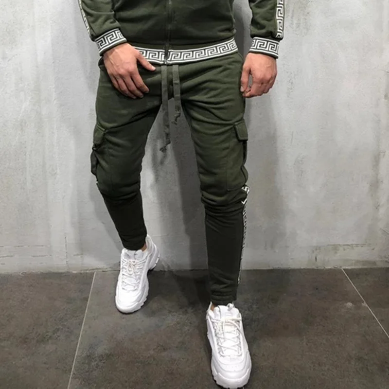 

2019 Autumn And Winter New Style Hot Selling Europe And America Men's Cool Pattern Printed Joint Casual Gymnastic Pants