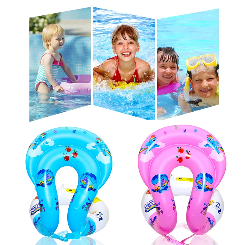 Inflatable Dual Airbags Swim Ring Adjustable Belt Kids Children Aid Float Toys