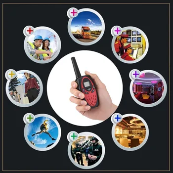 

Portable 2 Pieces Walkie Talkie Two-way Radio Wireless Interphone with LCD Screen Display Adjustable Volume Control Belt Clip