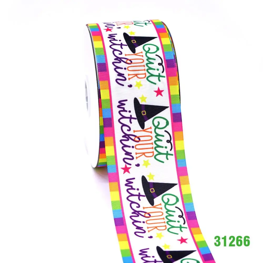50 ярдов Хэллоуин напечатанный grosgrain ленты 31265 - Цвет: 31266