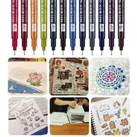 12PCS/Set Retro Calligraphy Pen Brush Markers Signature Lettering Fine Liner Pen Art Marker rawing Manga coloring Design Sketch 5