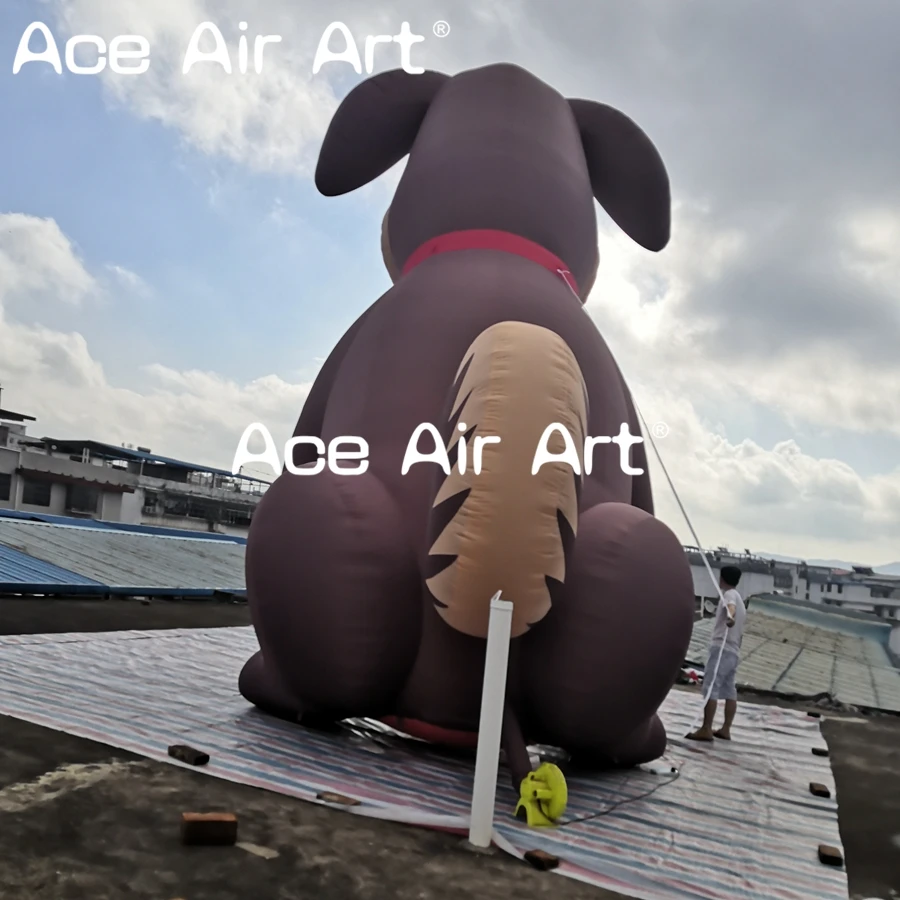 Outdoor cute giant inflatable dog cartoon model with led light for yard decoration/pet shop adverti