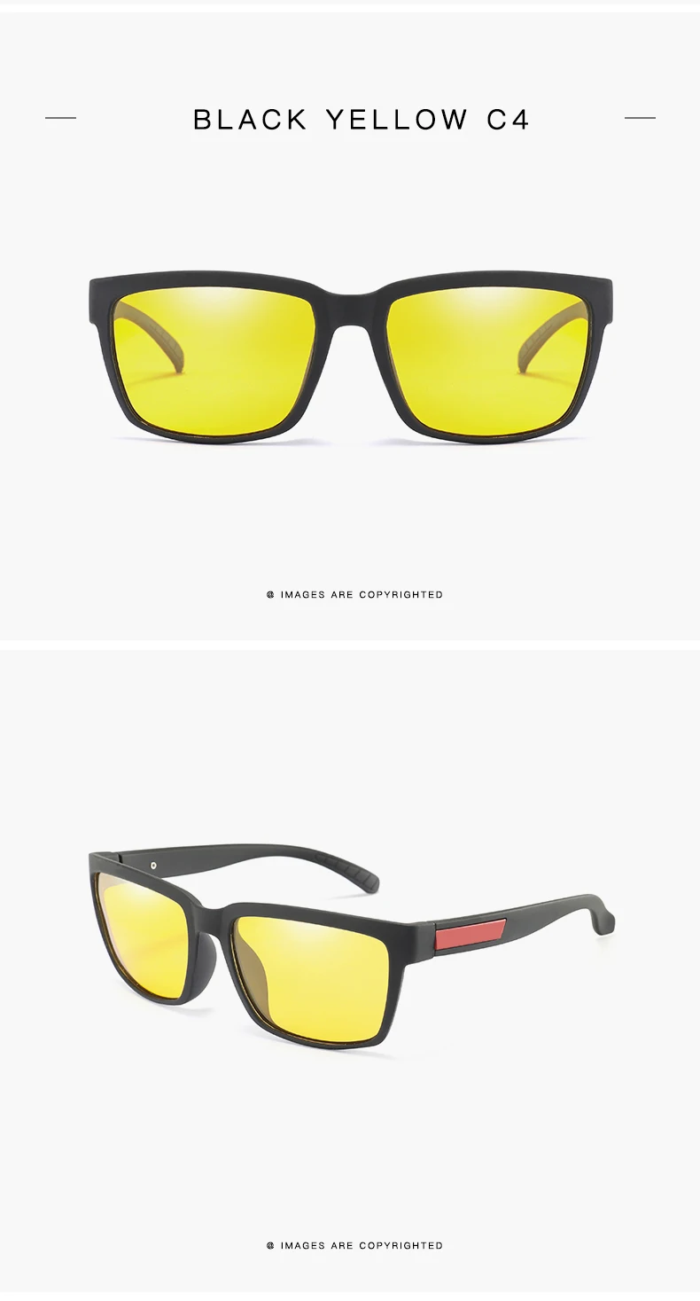 Брендовые поляризованные солнцезащитные очки ночного видения для мужчин и женщин, дизайнерские квадратные защитные очки для ночного вождения, солнцезащитные очки для мужчин, t Gafas UV400
