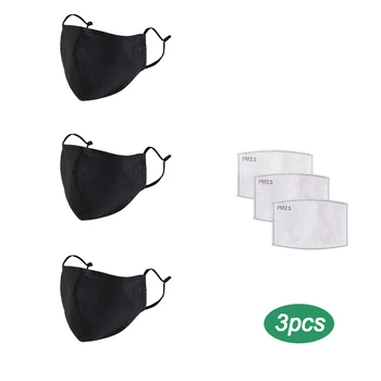

3PCS Fashion Pure Cotton Anti Smog Filter Sheet Sunproof Breathable Face Mask