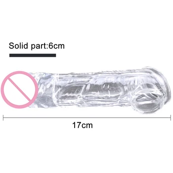 Male Dildos Condom Delay Ejaculation Reusable Penis Sleeve Male Enlargement Dick Extender Sex Toys for Men Enhancer Penis Ring 3