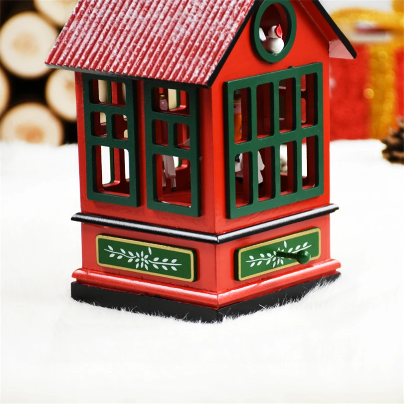 Рождественская музыкальная шкатулка в форме Красного домика, рождественские украшения для дома, новогодний подарок для детей, adornos de navidad