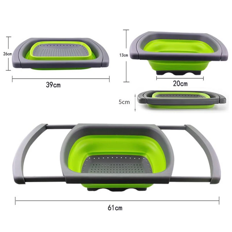 Складные дуршлаги складные корзины Складные кухонные силиконовые ситечки для лапши фруктовые овощные ситечки для мытья чаши