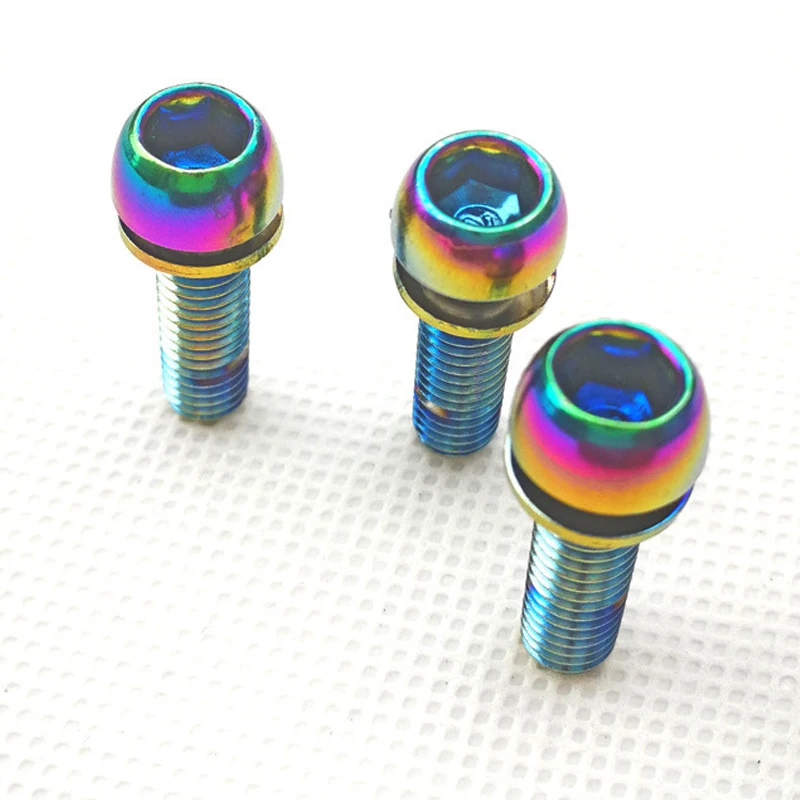 6 шт./компл. стальные велосипедные винты болты с шайбой M5 x18mm Радужный золотой цвет для велосипеда вынос руля бутылки воды клетка G66