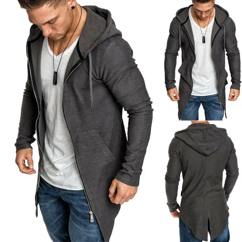 

2019 Spring Hooded Cloak Long Cardigan Coat New Europe and America Long Windbreaker Cloak Coat Knitted Sweater Big Size 3XL