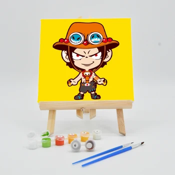 

Canvas Digital Oil Painting By Number 20×20cm With Frame For Kids DIY Japan Cartoon Picture Acrylics Paint Children Coloring