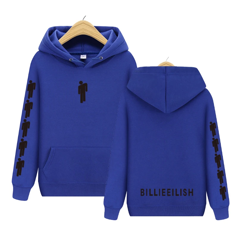 Лидер продаж Billie Eilish модные толстовки с принтом женские/мужские толстовки с капюшоном и длинным рукавом Повседневные трендовые уличные толстовки - Цвет: blue1