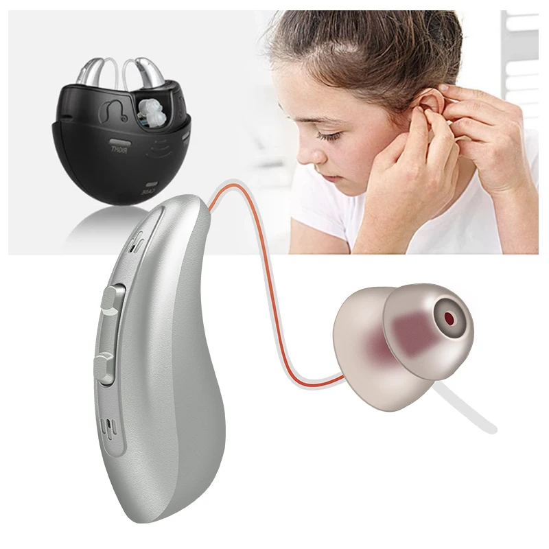 1 Pair Portable Invisible Hearing Aids BTE Hearing Loss Sound Amplifier Armature Driver Adjustable
