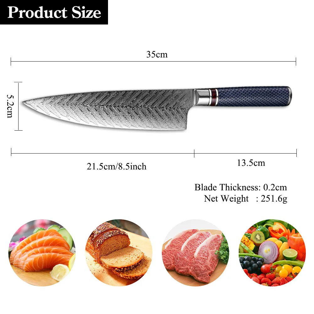 XITUO 8-inch Damascus Steel Chef Knife