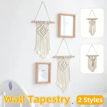 

Bohemia Handmade Tapestry Rustic Wedding Macrame Curtain DIY Wall Hanging Backdrop Cotton Vintage Party Home Decor Gifts