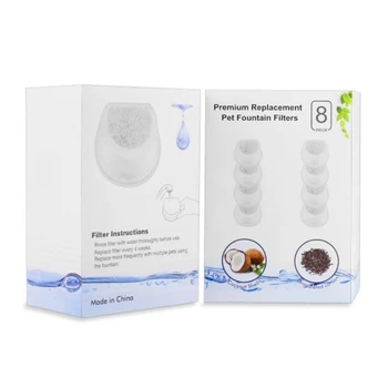 

8pcs Replacement Parts Purifier Drinkwell Healthy Cats Dogs Water Dispenser Odor Removal Pet Fountain Filter Feeder For Avalon