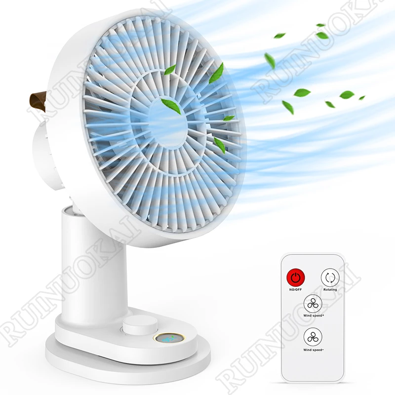 6 Inch Auto Oscillation Clip Fan 19 Adjustable Speed Strong Wind Desktop Silent Cooler for Home Beach with Remote Control | Бытовая