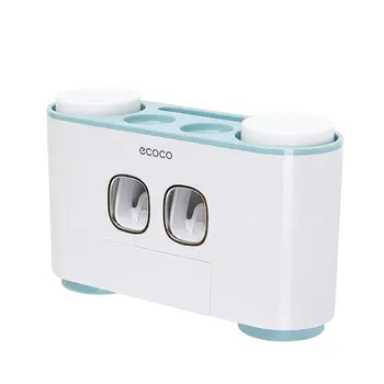 

Wall Mount Toothpaste Squeezer Automatic Toothpaste Dispenser Toothbrush Holder Bathroom Accessories Storage Rack