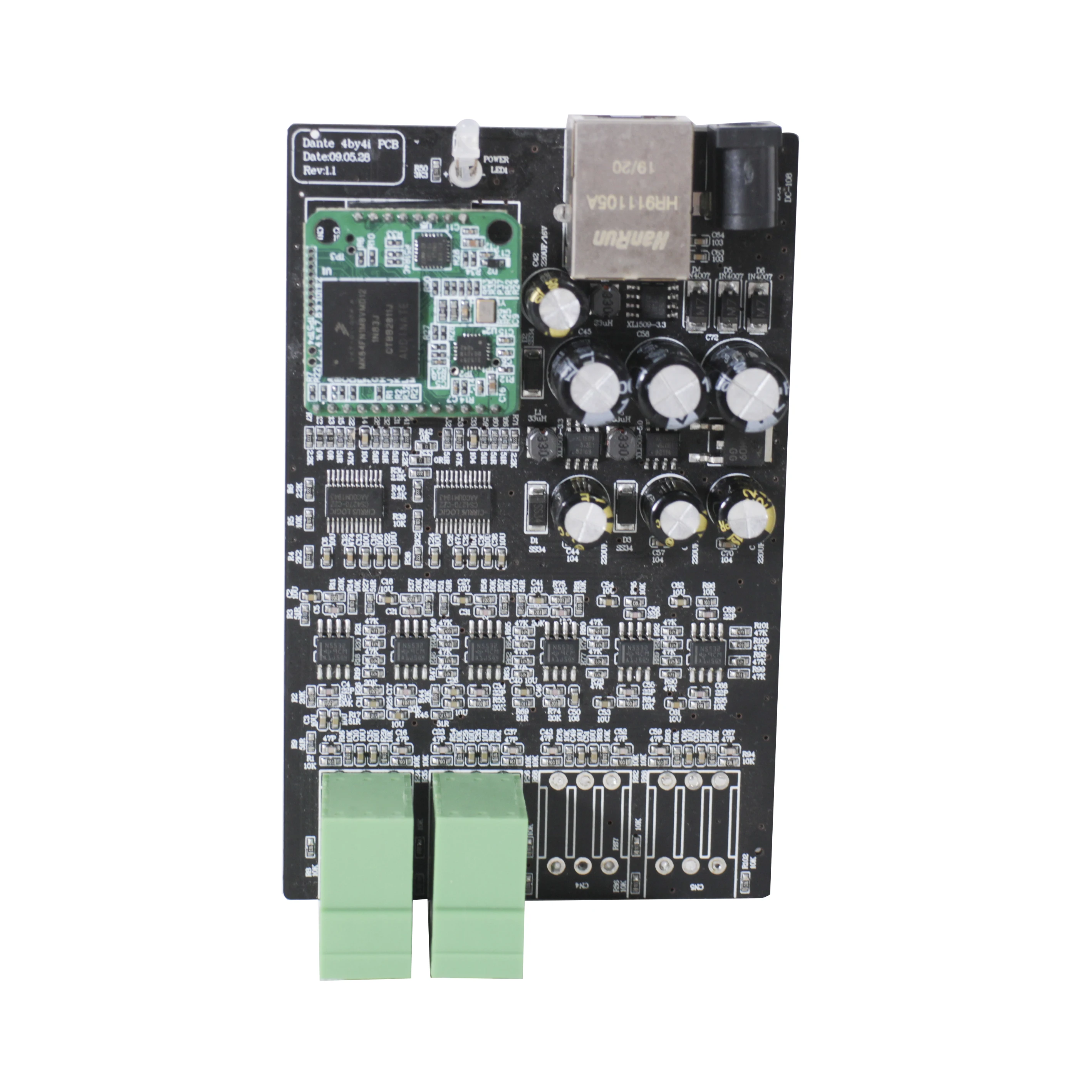 Professional Dante Audio IP Network PCB 2 In 2 Out