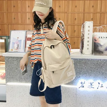 

Hot Backpack Women Backpack Fashion Women Shoulder Bag solid color School Bag For Teenage Girl Children Backpacks Travel Bag