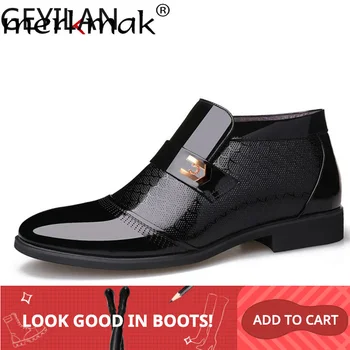 

Warm Winter Men Boots Classic Genuine Leather Boots Men's Business Formal Dress Shoes Outdoor Men Shoes Zapatos Hombre