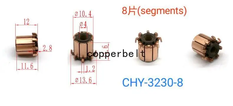 

4x10,4x11,6 (12) мм 8P 10-500 шт. зубы медный крюк Тип электрические коллектор двигателя