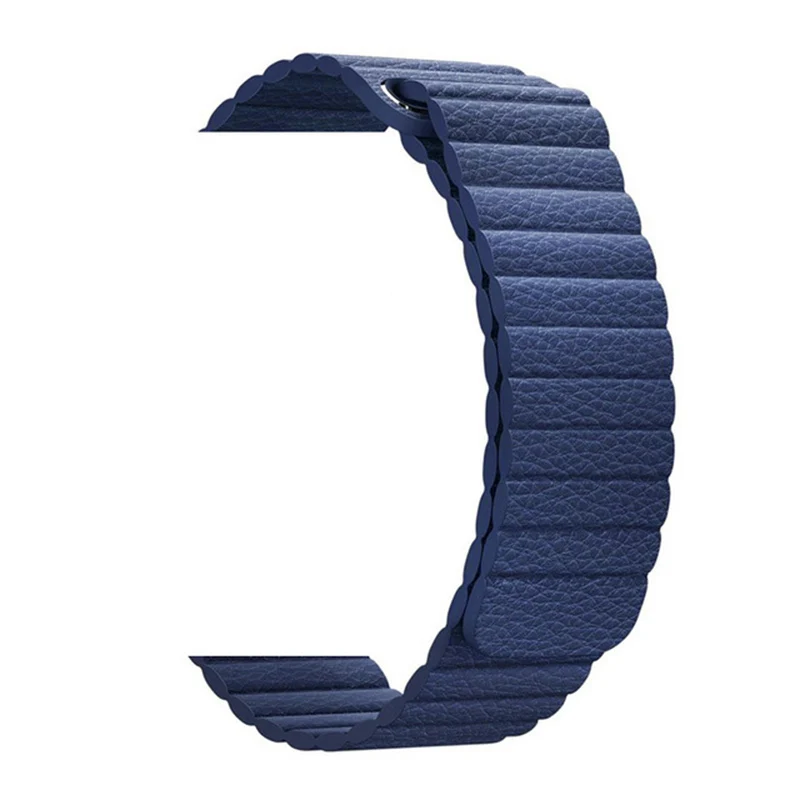 

New Adjustable Magnetic Leather Loop Band For Apple Watch Band Strap Bracelet Closure Loop 42-44Mm Blue