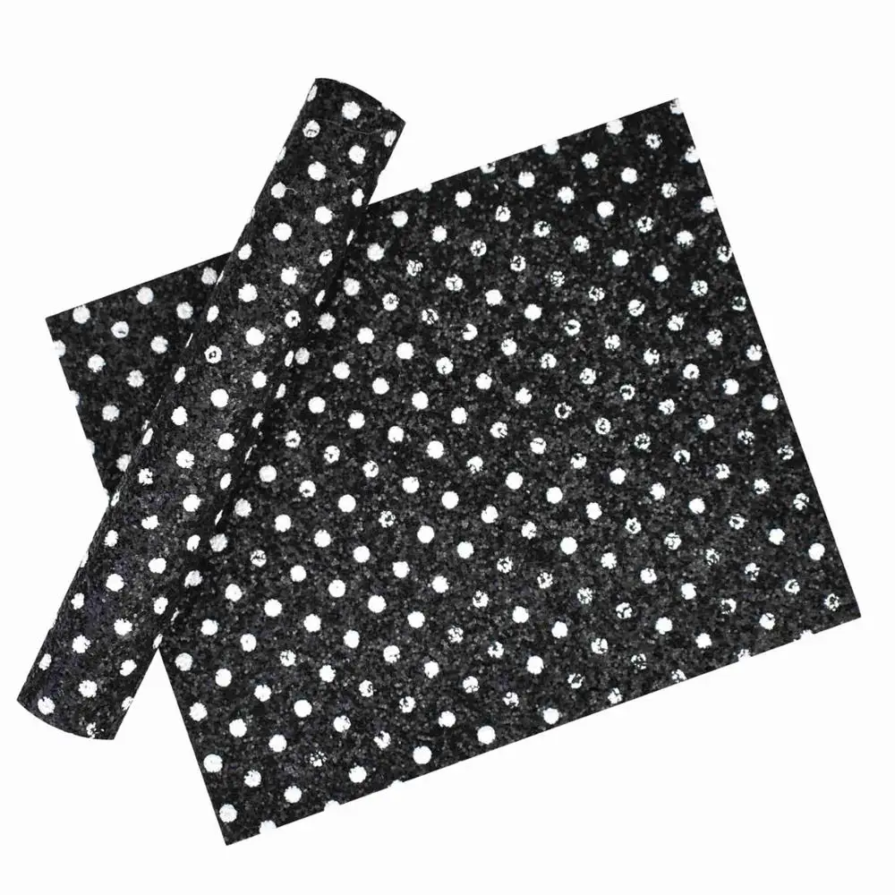 HSDLeather 20*34 см точечная печать на блестящей ткани синтетическая кожа для diy - Цвет: 07