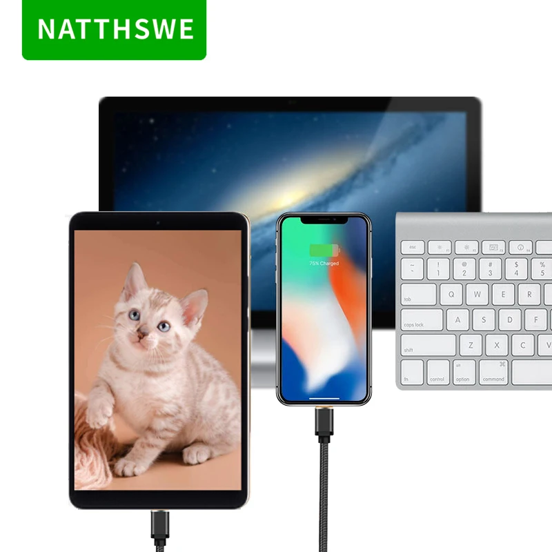 NATTHSWE 5.0A супер быстрая зарядка type-C USB кабель для передачи данных 1 м нейлоновая плетеная линия данных для huawei P30 P20 Xiaomi samsung A5