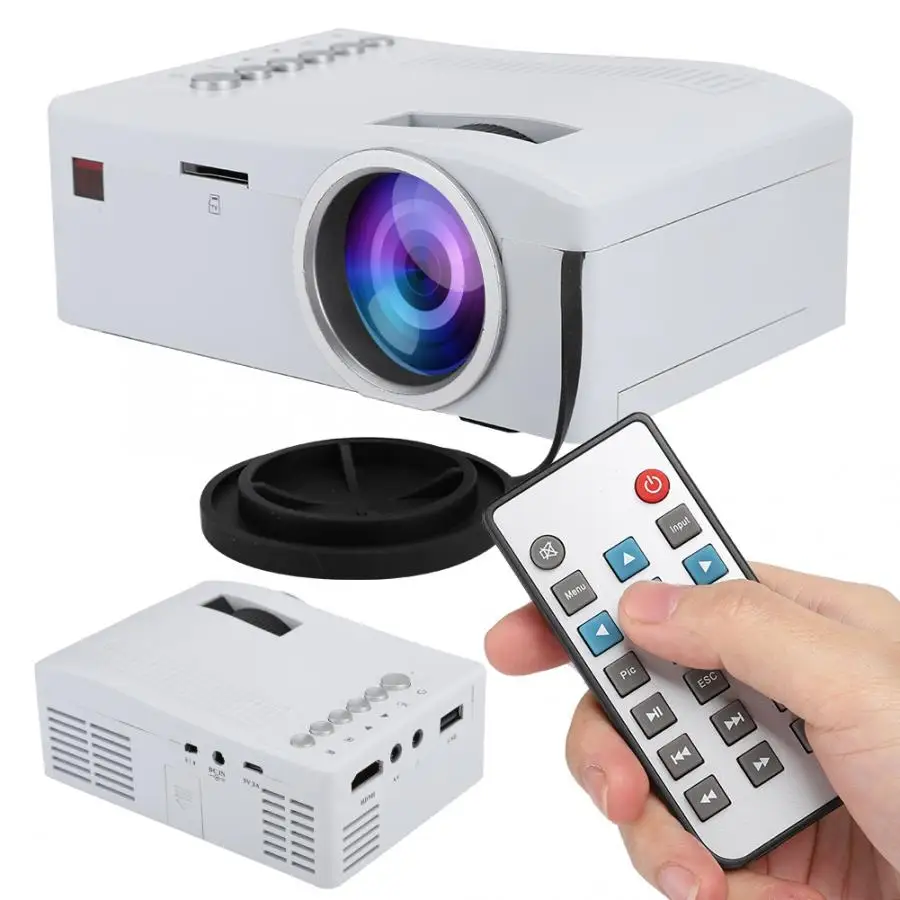 UC18 мини светодиодный проектор для Конференции 1080P домашний кинотеатр проектор с AV/HDMI/USB/TF входом 3,5 мм выход для наушников 110-240 В