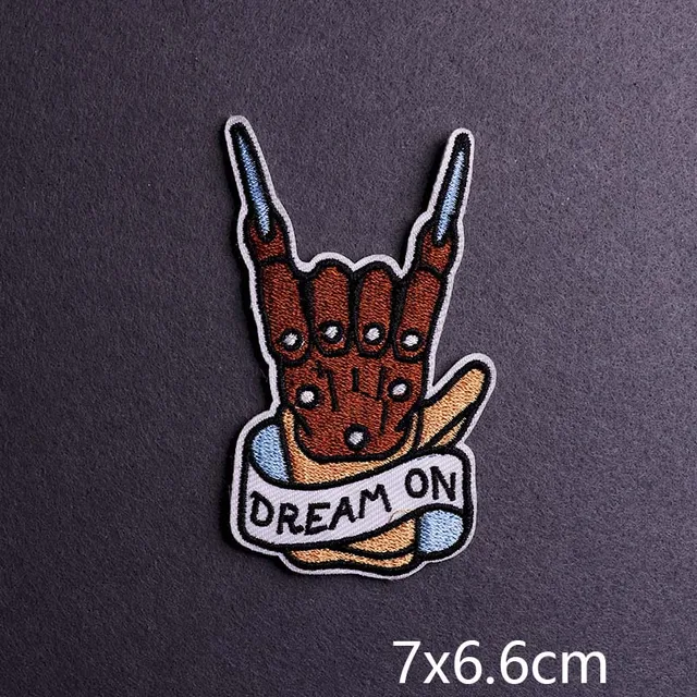 Hip-hop Rock/Music Patch Iron On Patches For Clothing Thermoadhesive Patches On Clothes Embroidery Patch Punk Joker Stickers PE4523CT