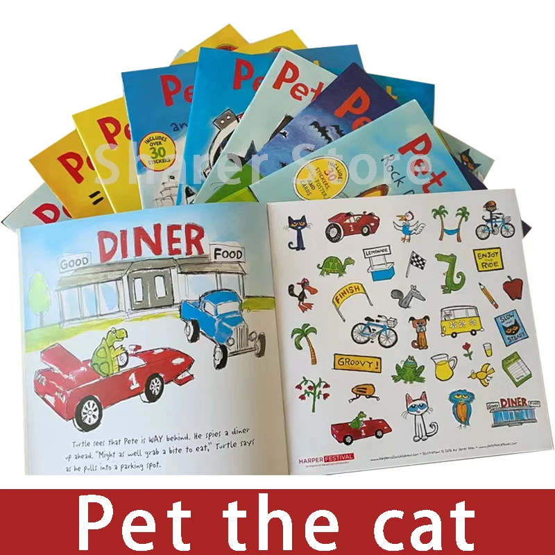 9 книг/набор я могу читать картину Pete The Cat дети младенец знаменитая история
