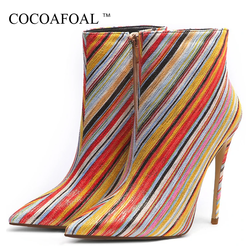 

KEAIQIANJIN Autumn Winter Colour Women's Ankle Boots Woman High Heels Boots Plus Size Fashion Sexy Martin Boots Stiletto 2019